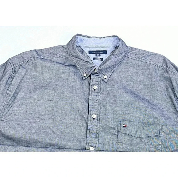Tommy Hilfiger Classic Fit Size 3XL Men's Charcoal Gray Embroidered Pocket Logo - Picture 10 of 10